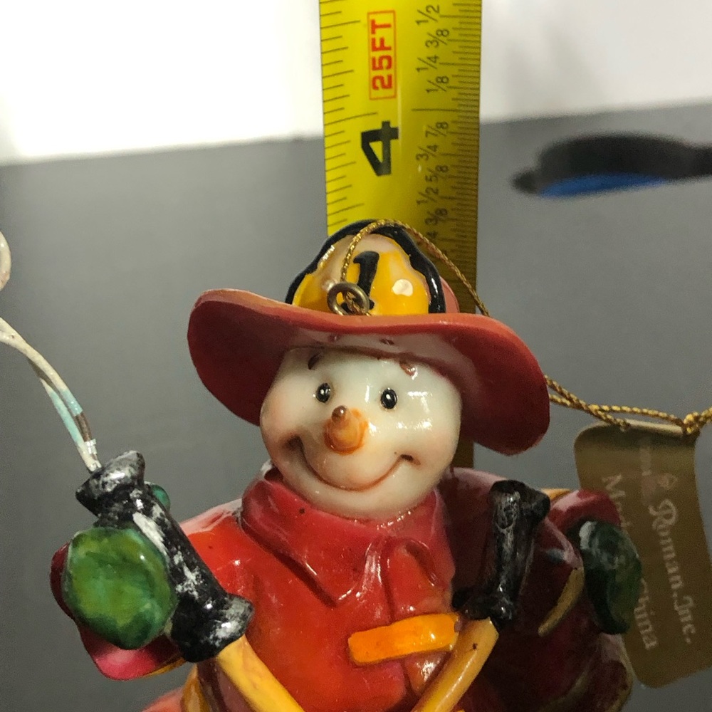 Fireman Snowman Christmas Ornament Roman Inc NWT - Picture 9 of 11